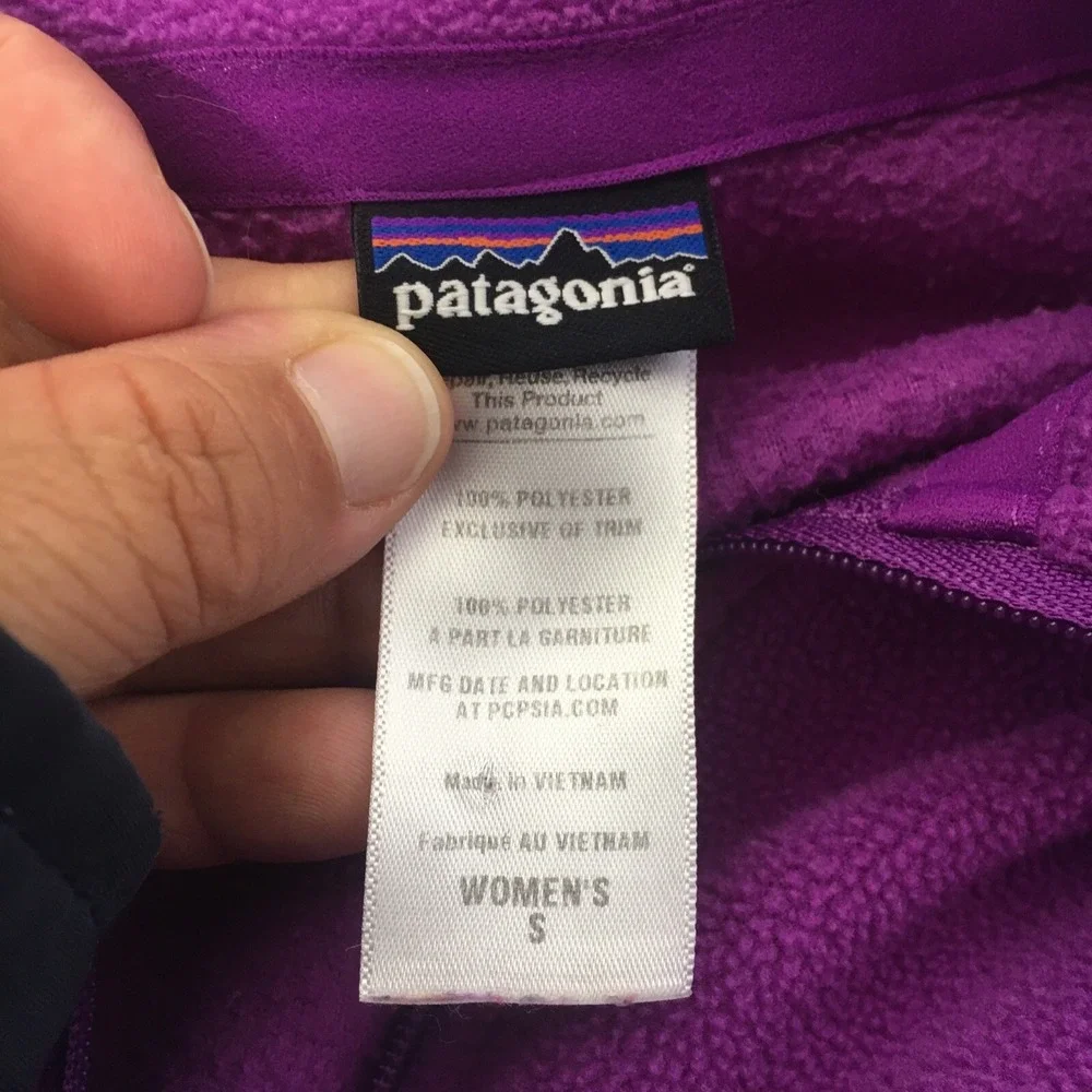 Patagonia Womens Small Purple Solid 1/4 Zip Fleece Pullover Sweater - Picture 7 of 7